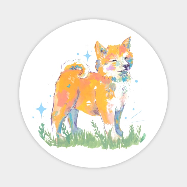 Shiba Magnet by erinkatearcher